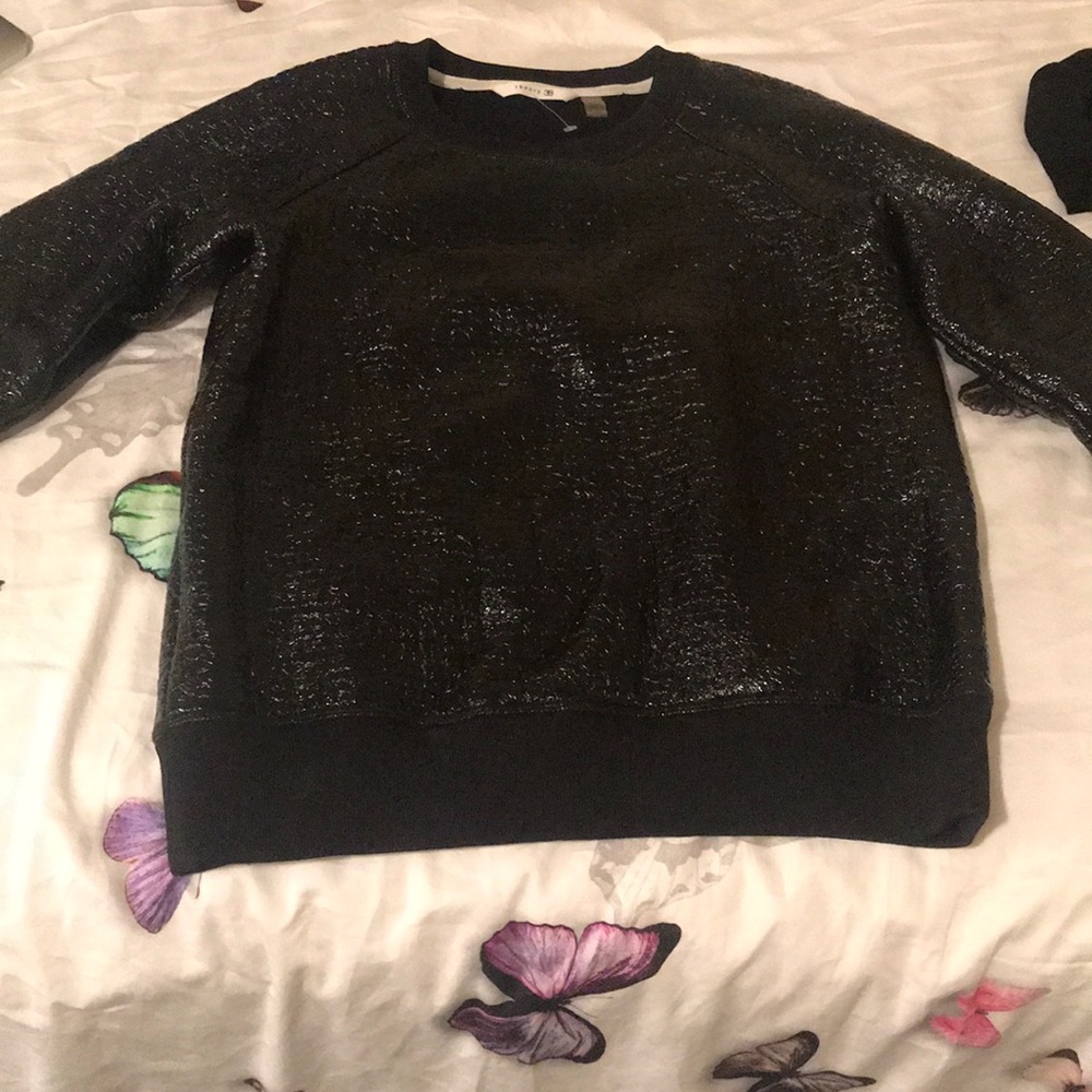 Theory gorgeous black leather sweater